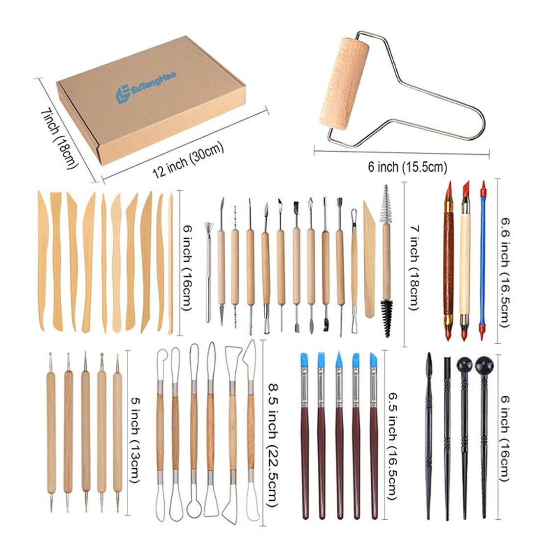 61pcs Ceramic Clay Tools Kit Pottery Tools Clay Sculpting Etsy UK
