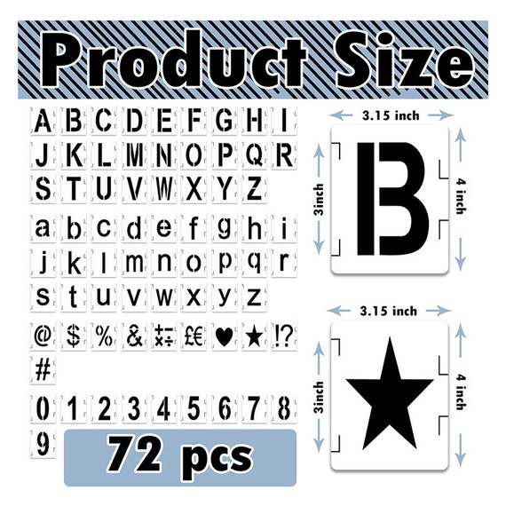 3 Inch Letter Stencils Symbol Numbers Craft Stencils, 42 Pcs Reusable  Alphabet Templates Interlocking Stencil Kit for Painting on Wood, Wall,  Fabric