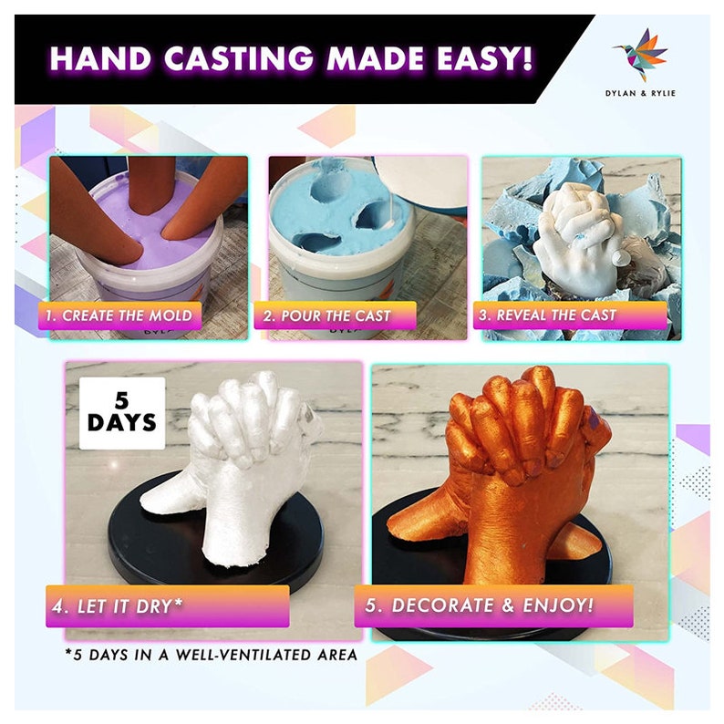 Plaster Hand Mold Casting Kit DIY Kits for Adults and Kids Etsy
