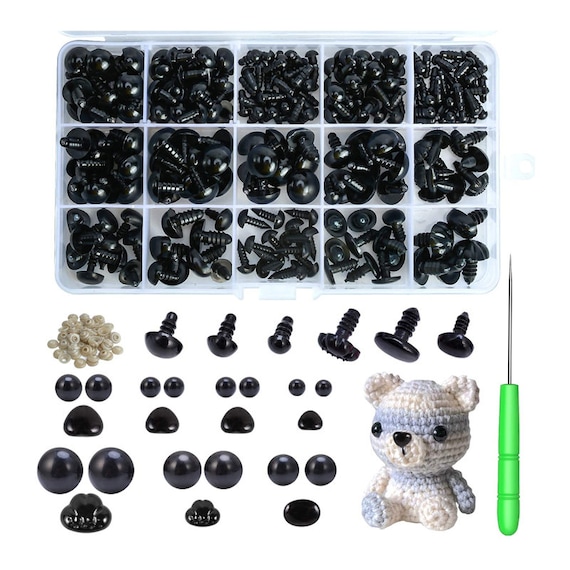 Safety Eyes and Noses, 462pcs Black Plastic Stuffed Crochet Eyes With  Washers for Crafts 