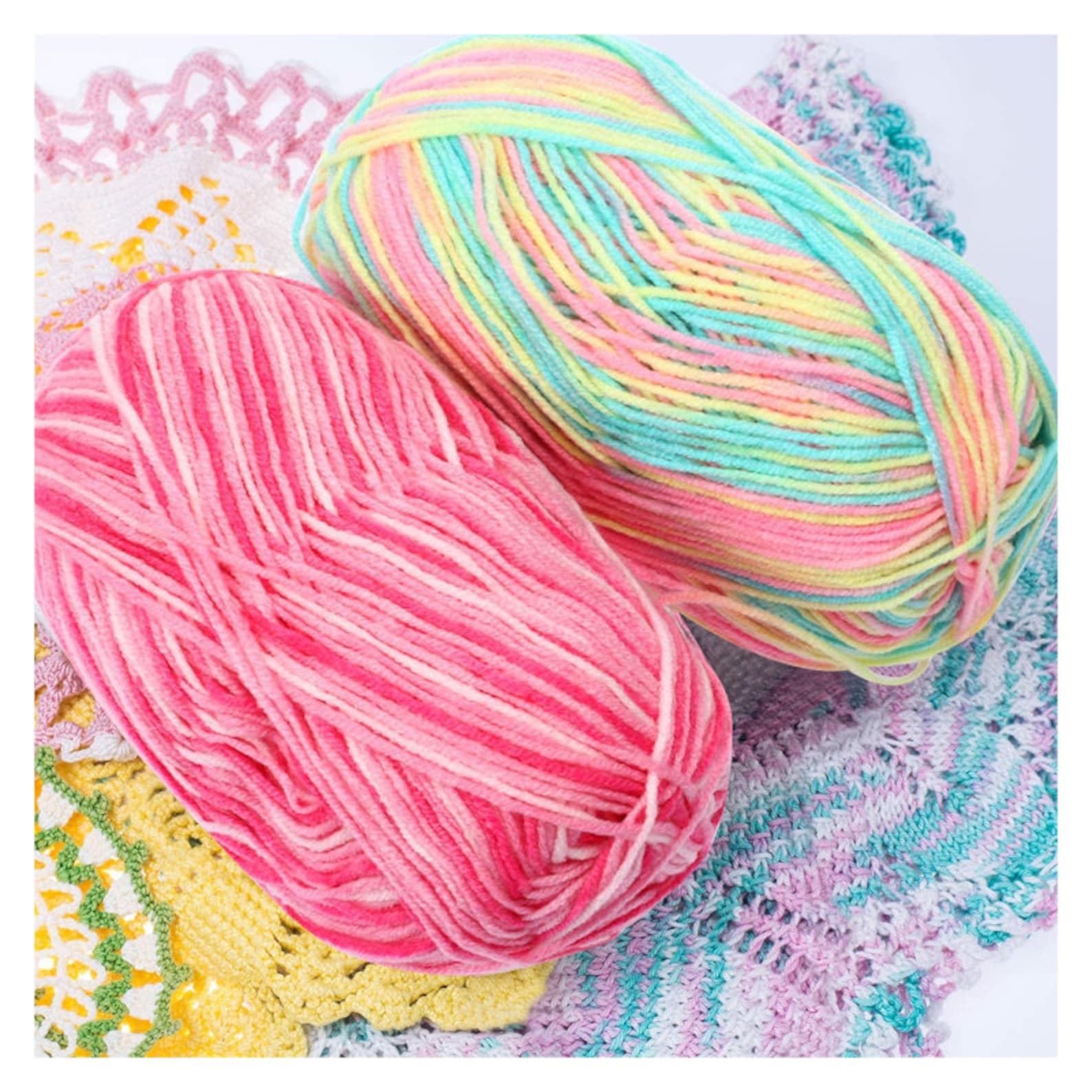 6 Pieces 50 g Crochet Yarn MultiColored Acrylic Knitting Yarn Etsy