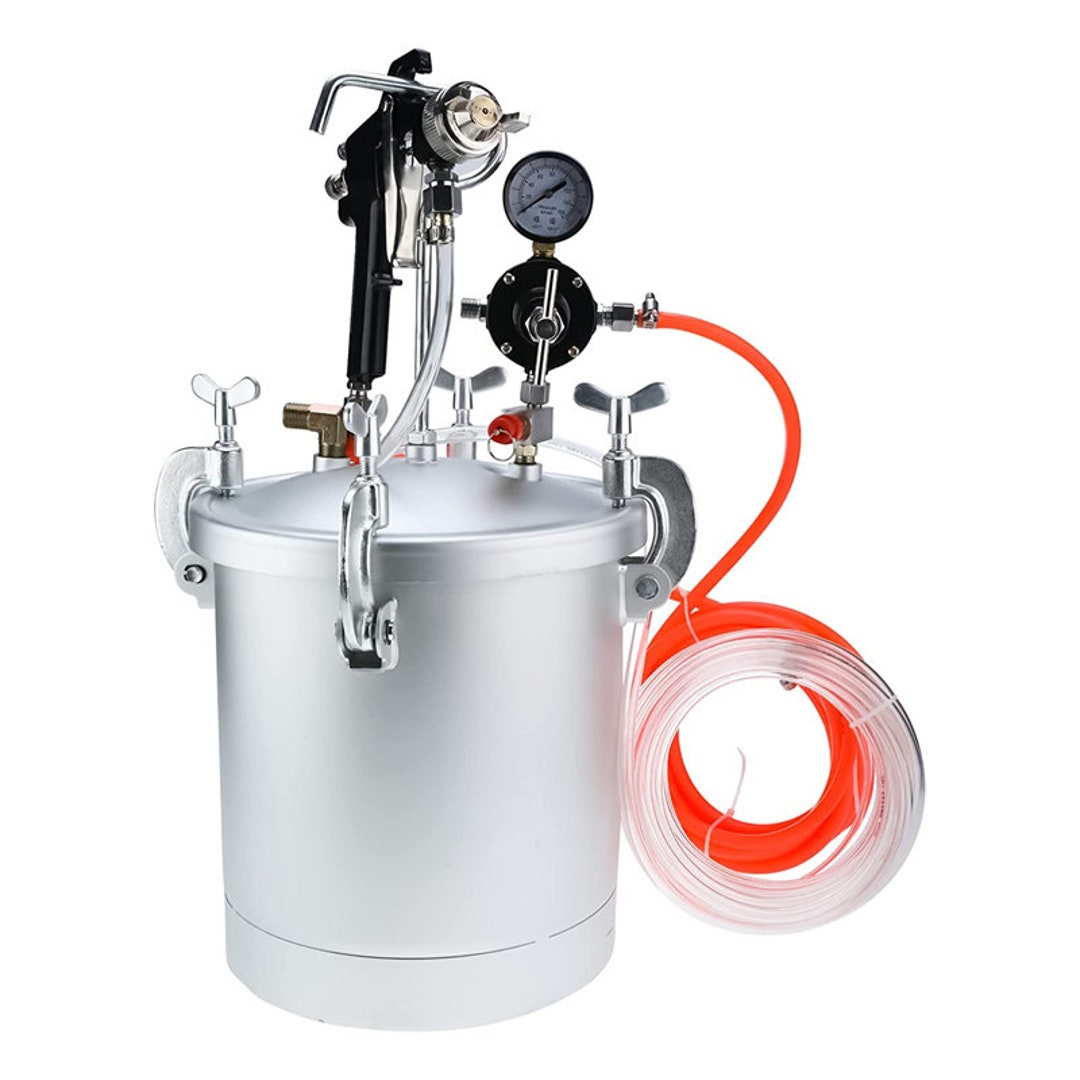 2.5 Gallon 10L High Pressure Pot Air Paint Spray Gun Set, Industrial Painting Set With Pressure