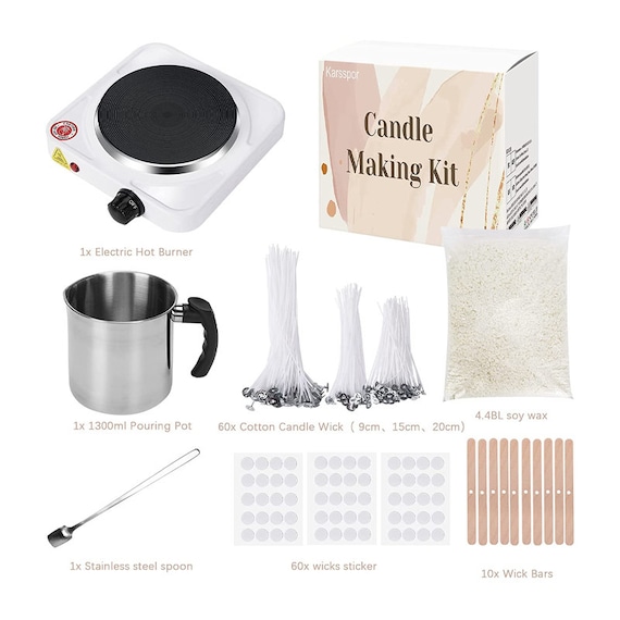 Candle Making Kit with Electric Hot Plate, 135 PCS Basic Soy Candle Making