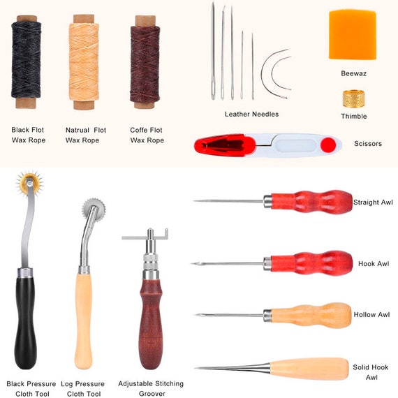 Leather Sewing Tools, RELIAN 20PCS Leather Craft Tool Kit 