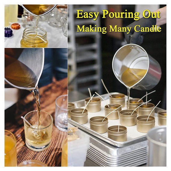  JBEIY 3L Candle Wax Melting Pot, with Candle Thermometer, Large  Capacity Candle Making Pouring Pot, 200 Wicks and Stickers, Wax Spoon,  Great for All Wax Candles Making-4 Pounds