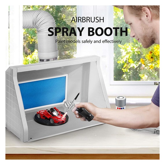 Dual Action Airbrush Compressor Kit w/ Spray Booth Portable Hobby Paint  Booth