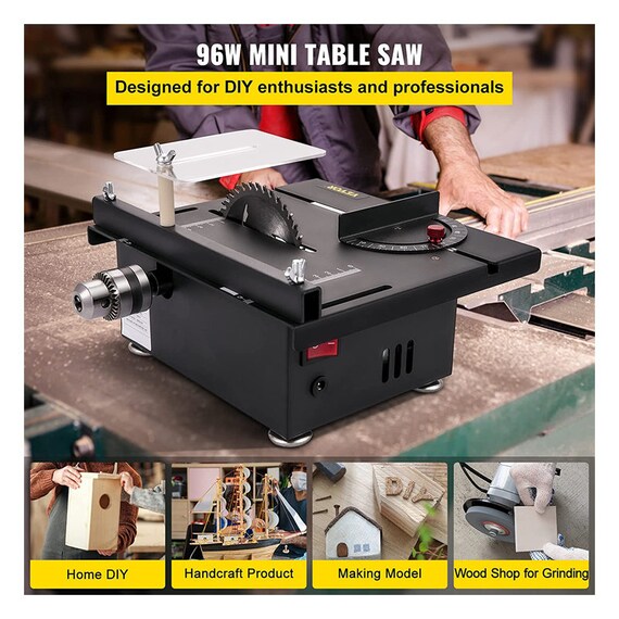 Mini Table Saw 96W Hobby Table Saw for Woodworking 0 90 Angle
