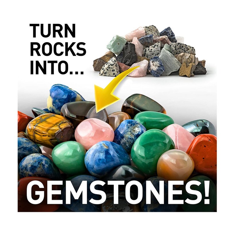 Hobby Rock Tumbler Kit Includes Rough Gemstones 4 Polishing Etsy