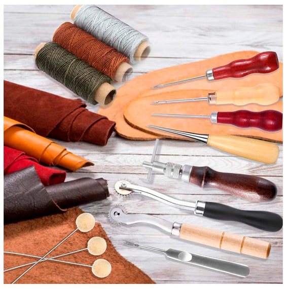 Leather Craft Hand Tools Kit for Hand Sewing Stitching Stamping