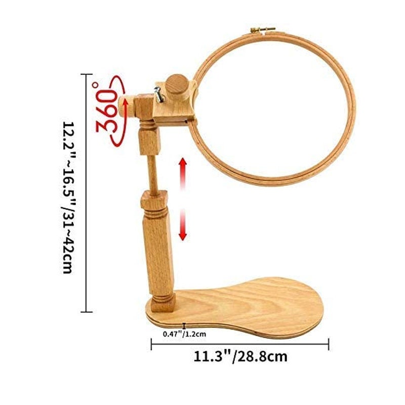 Adjustable Embroidery Hoop Stand Wooden Cross Stitch Stand Etsy
