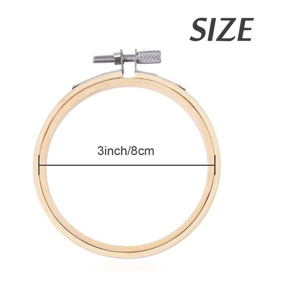 Better Crafts 3 Inch Mini Embroidery Hoop Wooden Circle Cross Stitch Hoop  for Embroidery and Art Craft Handy Sewing (3 Pieces, 3-Inch)