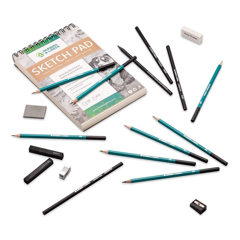 Art supplies drawing set sketch pad – Norberg and Linden