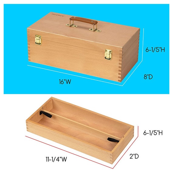 Large Wooden Portable Art Brush Extra Artist Wood Pastel Box Large