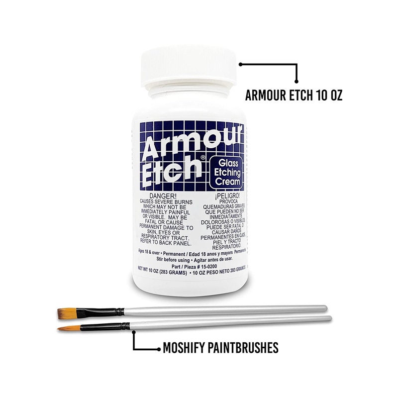 Armour Etch Glass Etching Cream Kit Create Permanently Etsy