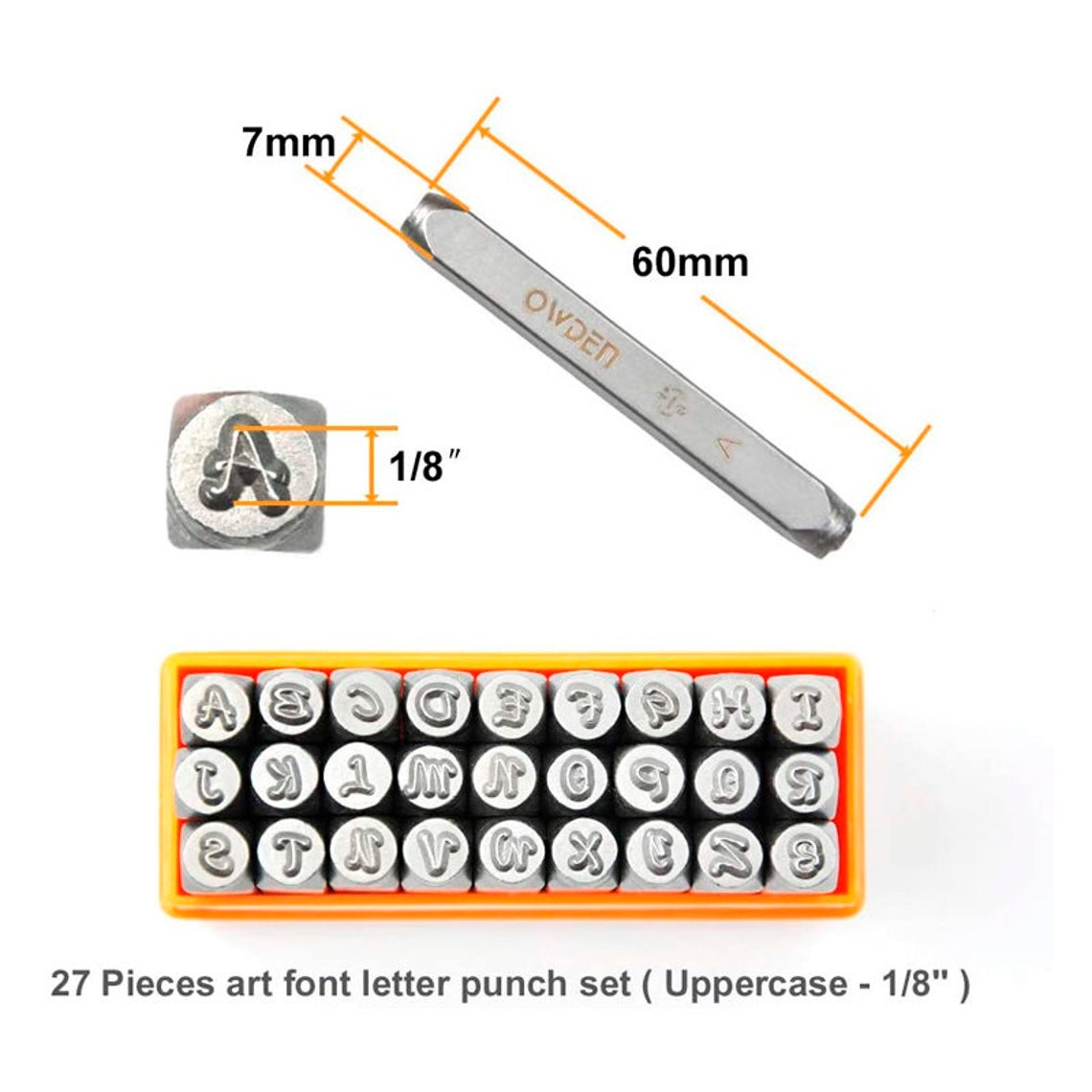 Professional Uppercase Handwritten Font Letter Punch Set Etsy UK