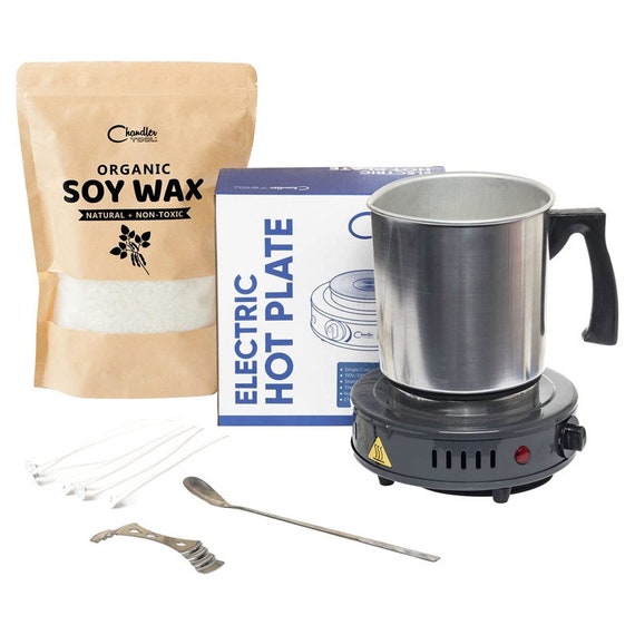 Making Kit With Electronic Hot Plate, DIY Candle Maker Supplies: Bulk  Organic Soy Candle Wax for Candle Making, Wax Melter 