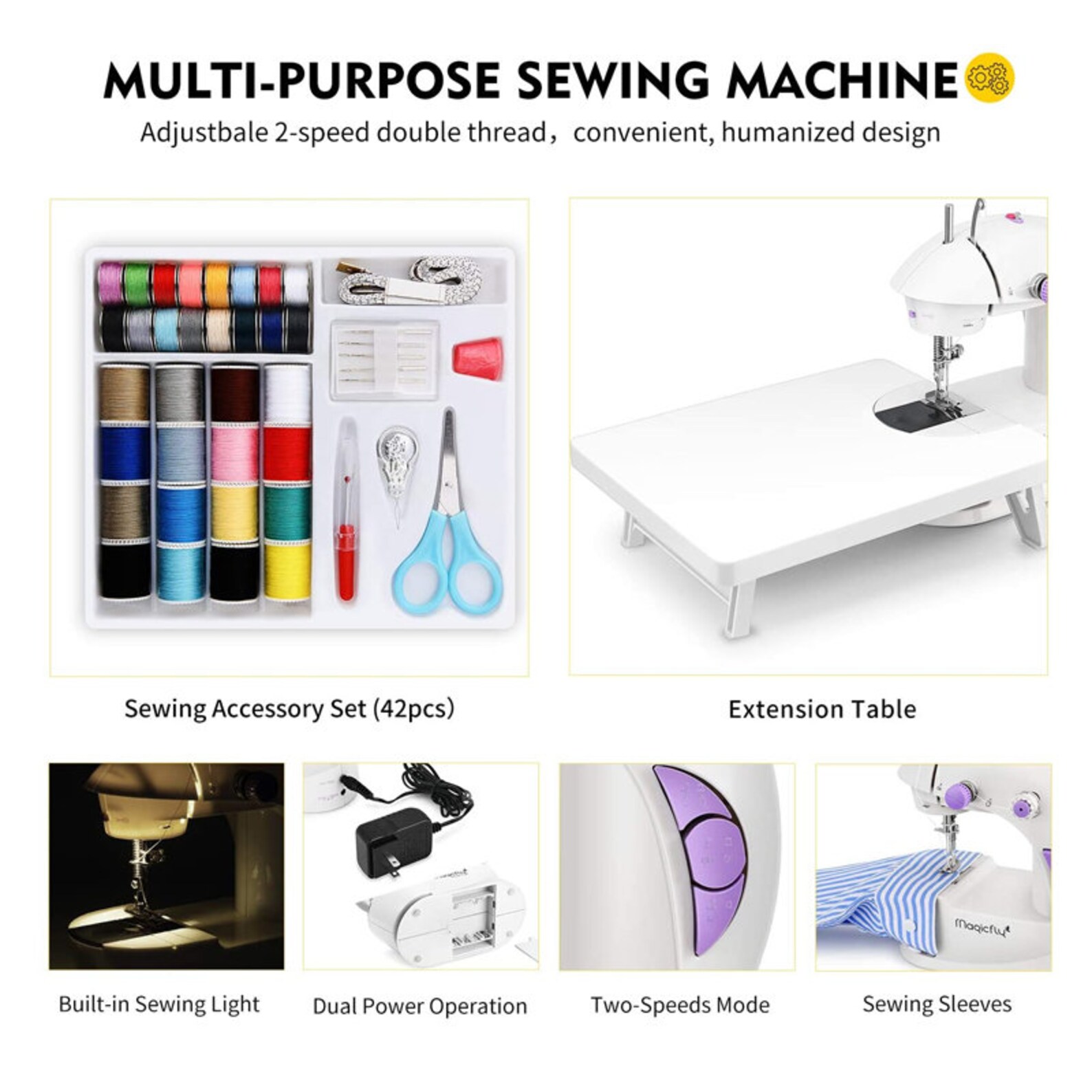 Magicfly Mini Sewing Machine for Beginner Dual Speed Portable Etsy