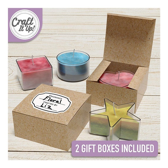 DIY Candle Making Kit by Craft It Up, Makes 15 Candles, Beginners Set With  Silicone Molds, Soy Candle Wax Supplies, Pot, Wicks 