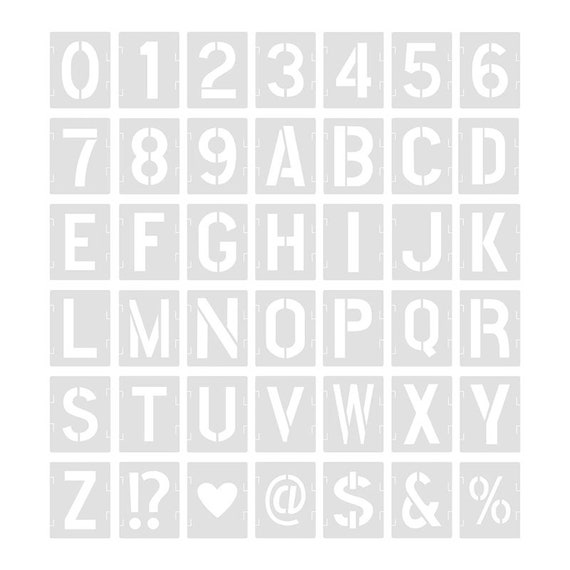 Alphabet Letter Stencils 4 Inch, 36 Pcs Reusable Plastic Letter Numbers  Template