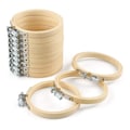 12 Pieces 3 Inch Wooden Round Embroidery Hoops Adjustable Bamboo Circle Cross Stitch Hoop Ring Bulk Wholesale for Home Ornaments