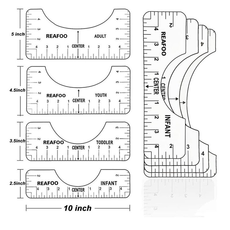 Alignment Ruler Guide Tool4 Pack T-shirt Ruler to Center - Etsy