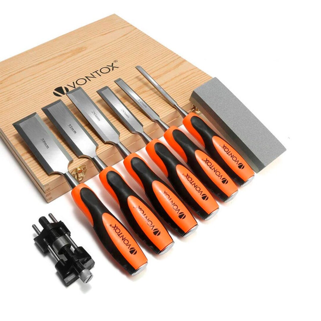 Chisel Sets With 8pc Wood Chisel Honing Guide & Sharpening Etsy