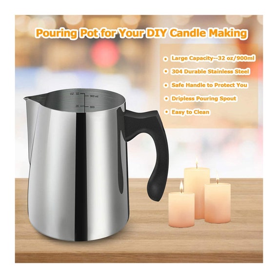 Candle Making Pouring Pot, 32oz Double Boiler Wax Melting Pot, 304  Stainless Steel Candle Making Pitcher With Heat -  Israel