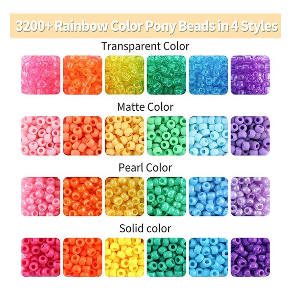 9mm Pony Beads Pastel 100pcs for Bracelets DIY Crow Beads Multi Color in  Bag White Black Red Lot Bulk Beadnova 