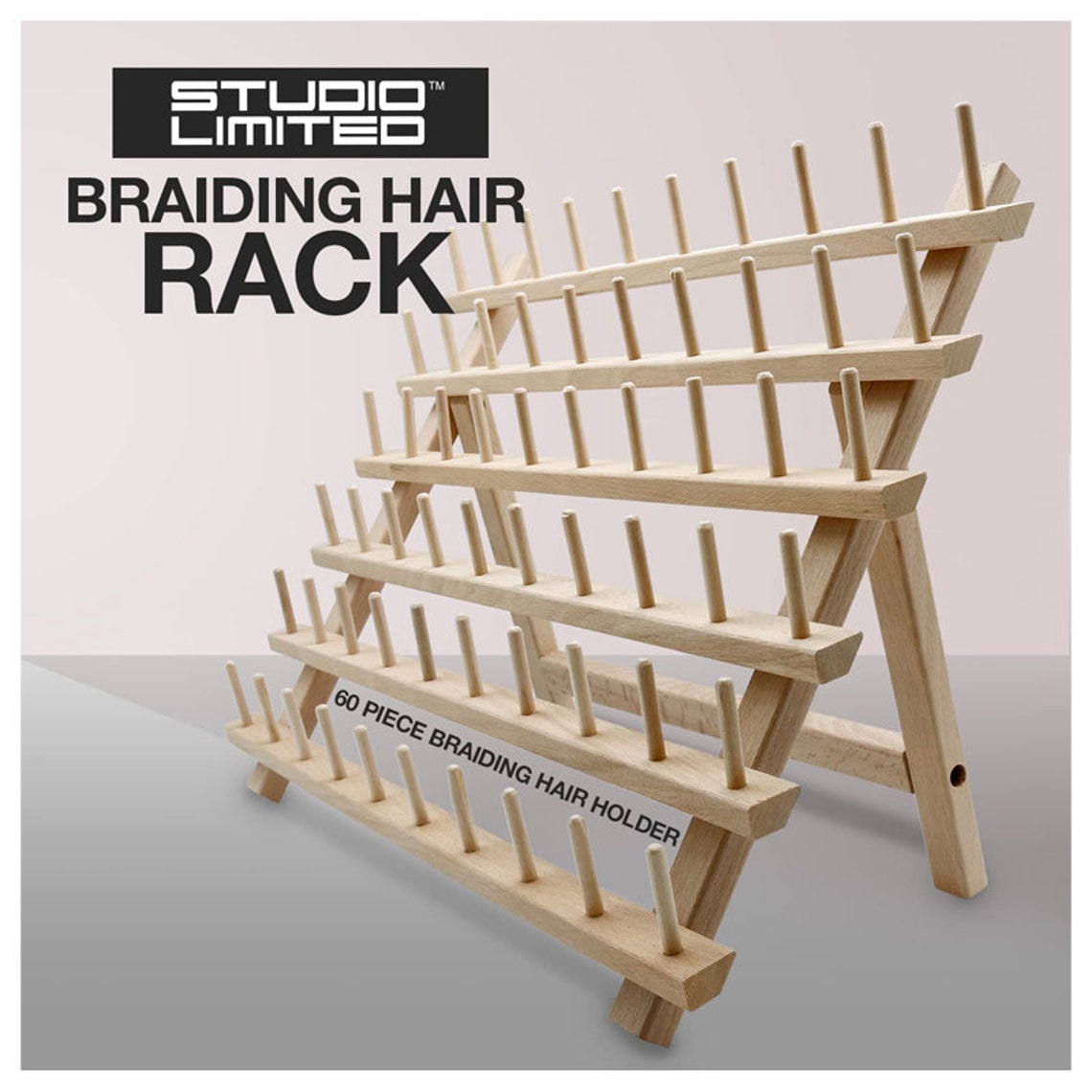 Braiding Hair Rack 60 Spool Wooden Braiding Hair Holder Etsy