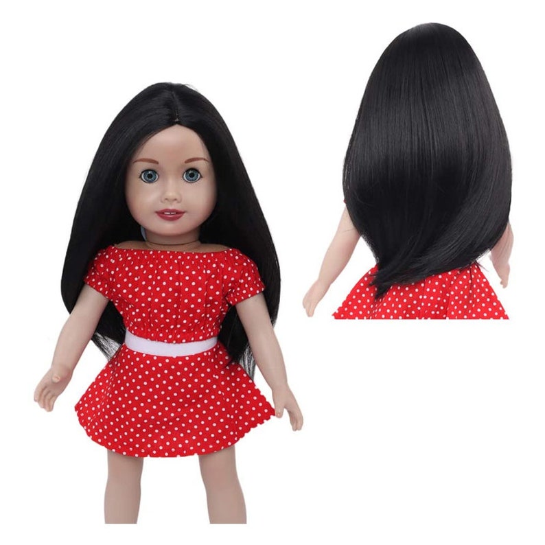 WIG 18 Inch Doll Hair Wigs Heat Resistant Long Straight Etsy UK