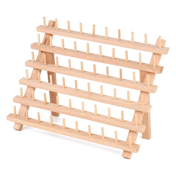 60 Spools Wooden Thread Holder Embroidery Thread Organizer Braiding Hair  Rack Thread Spool Holder Thread Holder Wall 