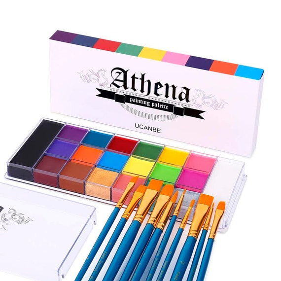 UCANBE Face Body Paint Set Athena Painting Palette, 10 Professional Artist  Brushes Large Deep Pan,ideal for Halloween Cosplay -  Norway