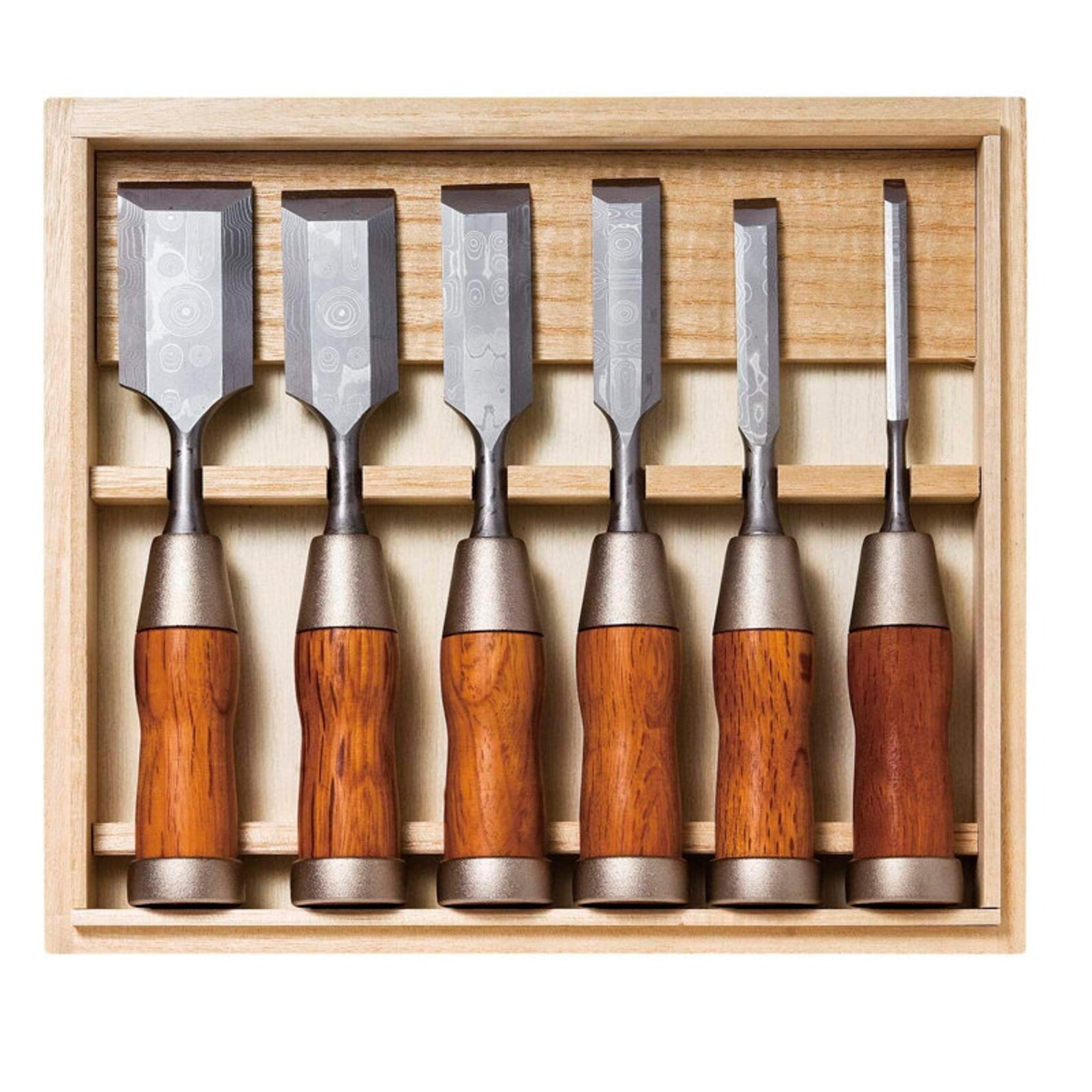 Japanese Chisel Set 6piece Highest Grade Damascus Etsy