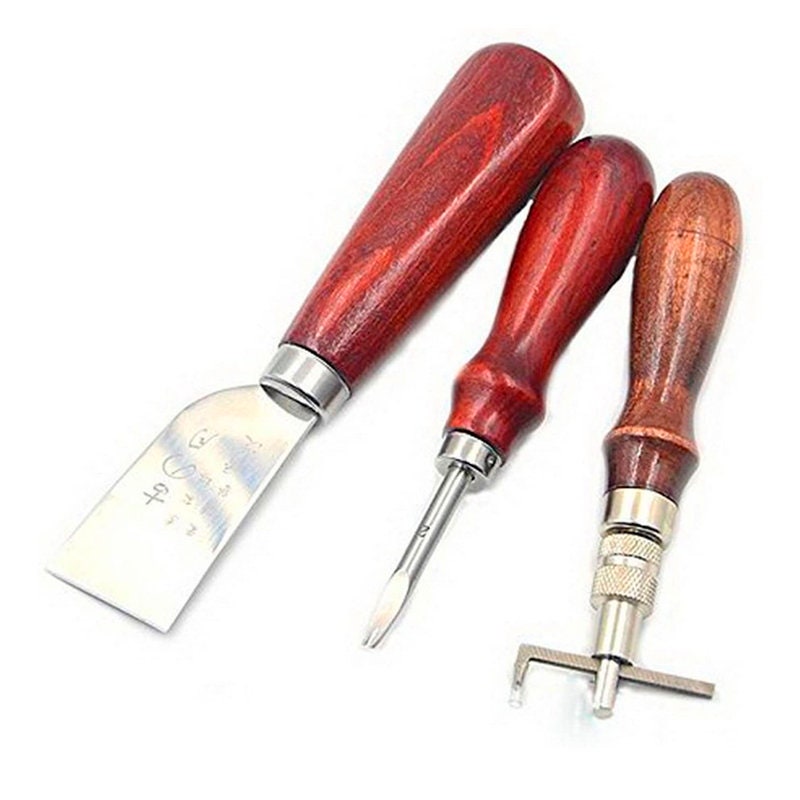 Yang Yao 18pcs Leather Hand Tools,Leather Tools,Leather Tooling Kits,Leather Working Tools Kit,Crafting Supplies,Edge Stitching Groover Prong Punch