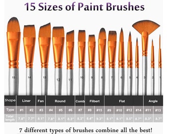 18Pack Oil Paint Brushes Sets Professional Artist Acrylic Brush Kits for  Canvas Painting Ceramic - 15 Sizes Brush 1 Standing Organizer 1 Mixing  Knife