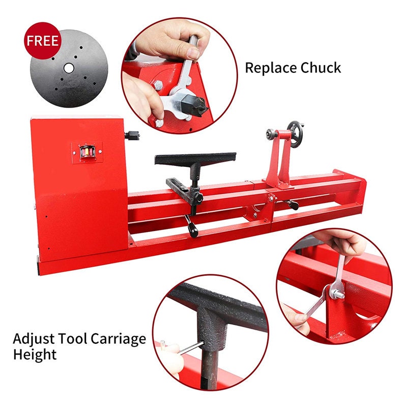 VEVOR Wood Lathe 14 X 40, Power Wood Turning Lathe 1/2HP Speed 1100