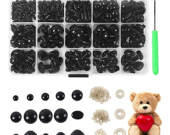 Brown 15mm Crystal Plastic Safety Teddy Bear Eyes Inc Washers Soft Toy Making 