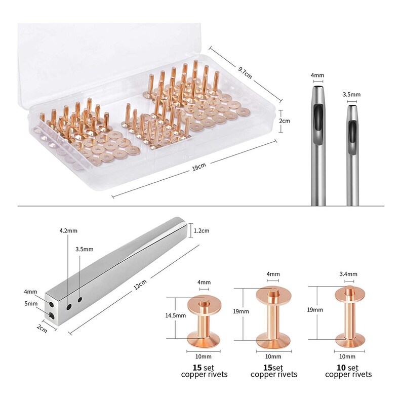 84pcs Copper Rivets and Burrs 9 and 12 Burrs Setter Etsy