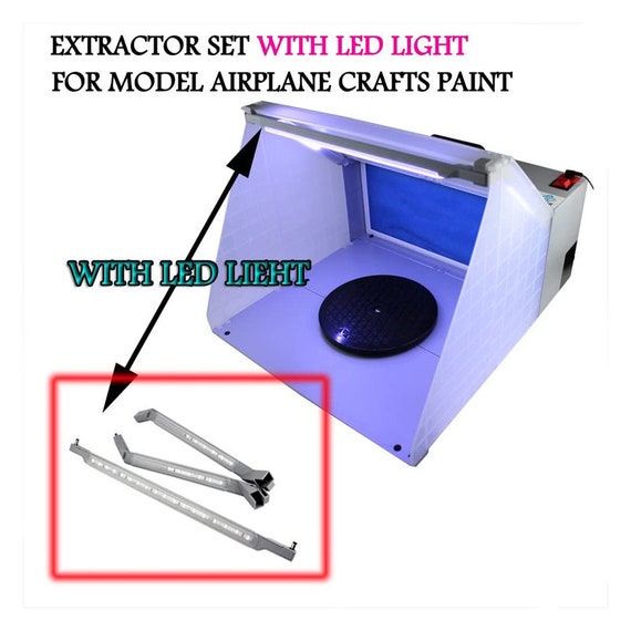 Portable Airbrush Lighted Hobby Spray Booth With LED Lights and Extra 2  Pieces Filter for Painting Craft 