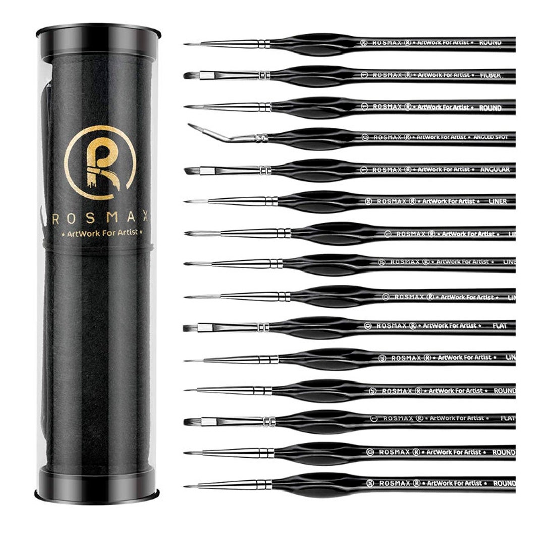 Rosmax Artist Paint Brush Set Series R, 15 Different Sizes
