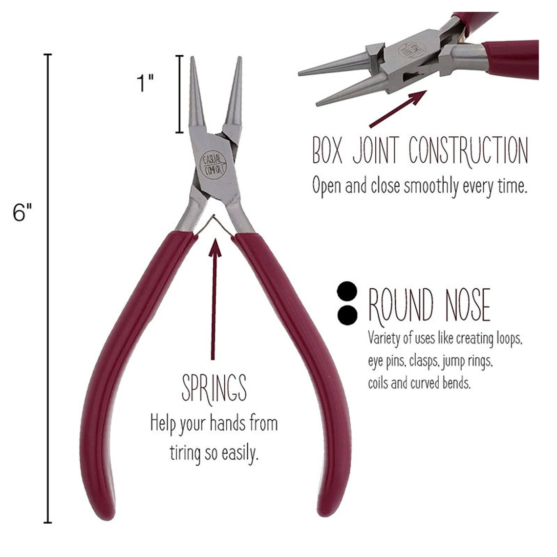 The Beadsmith Round Nose Pliers Casual Comfort Series 5.75 Etsy