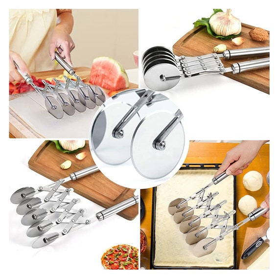 5 Wheel Pastry Cutter Stainless Steel Expandable Pizza - Temu