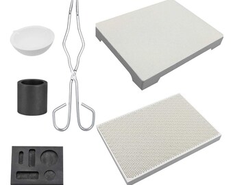 Metal Casting Kit,Crucible Kit - High Purity Graphite Crucible + Tong +  Bowl + Combo Ingot Torch Melting Kit Mould