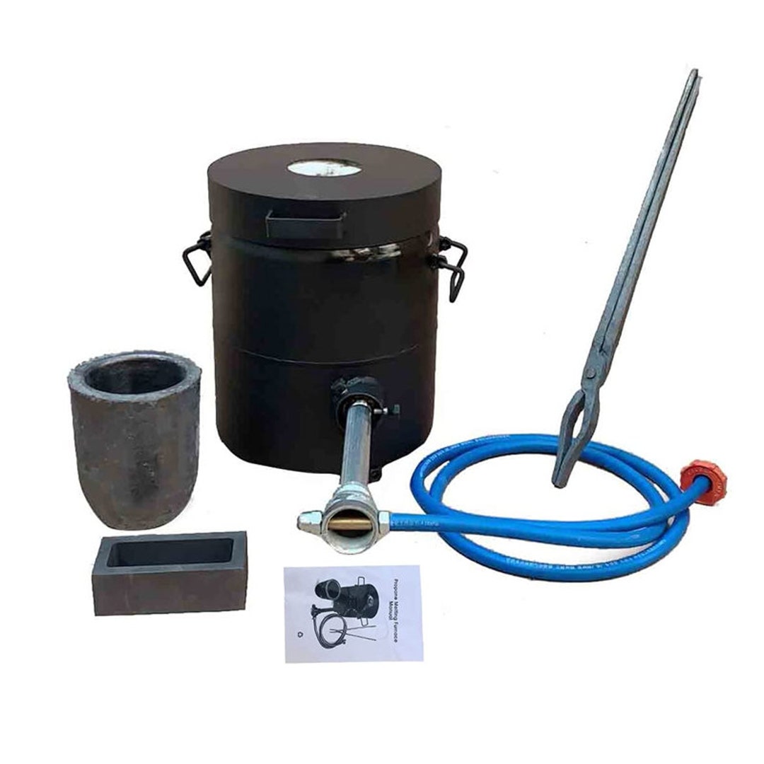 10KG Propane Smelting Furnace Double Forge Burners, Gas Metal Melting  Furnace Kit with 2 Graphite Crucibles(10kg+6kg), Ingot Mould and Tong, Home