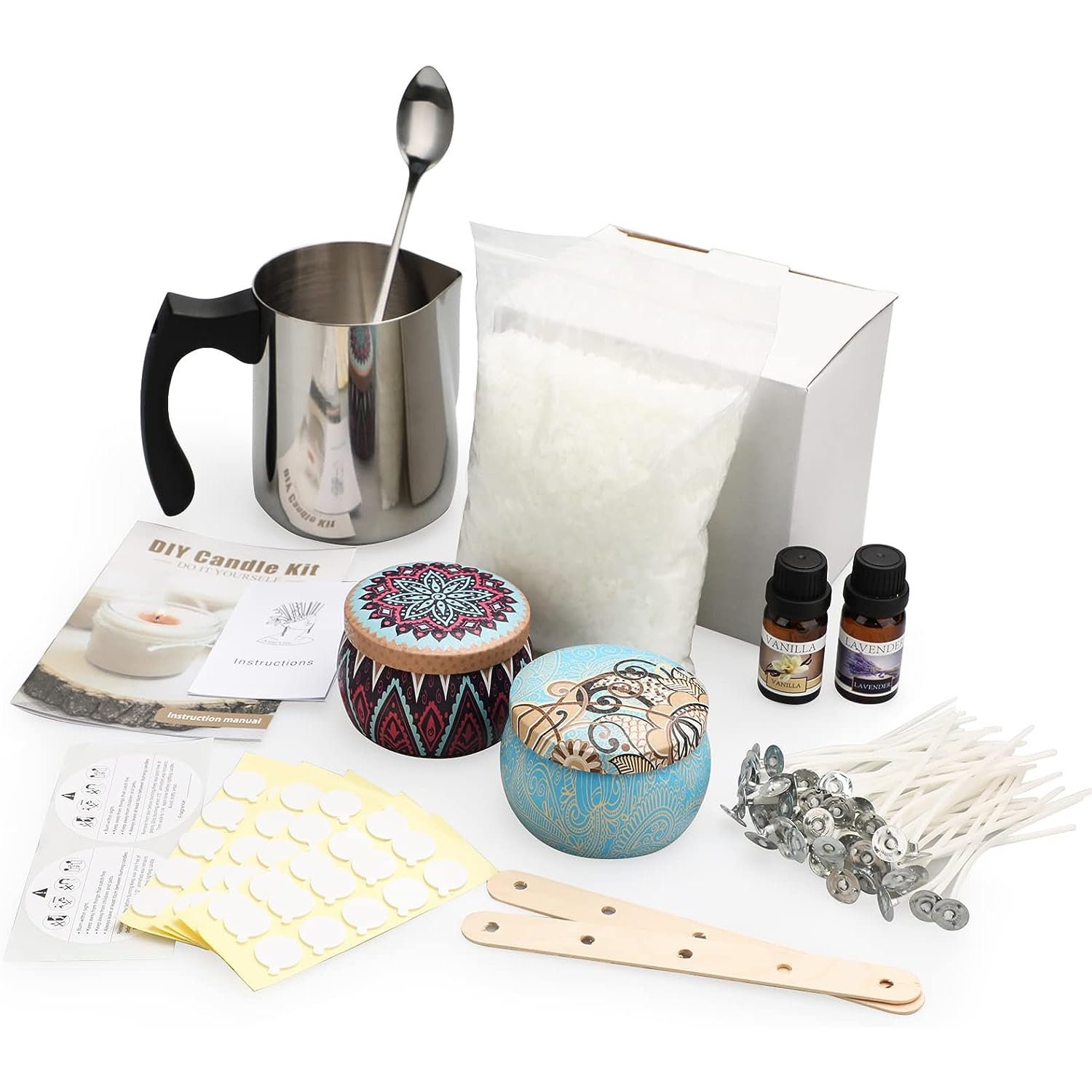 DIY Candle Making Kit for Adults & Teens, Beeswax Candle Making Kit Supplies