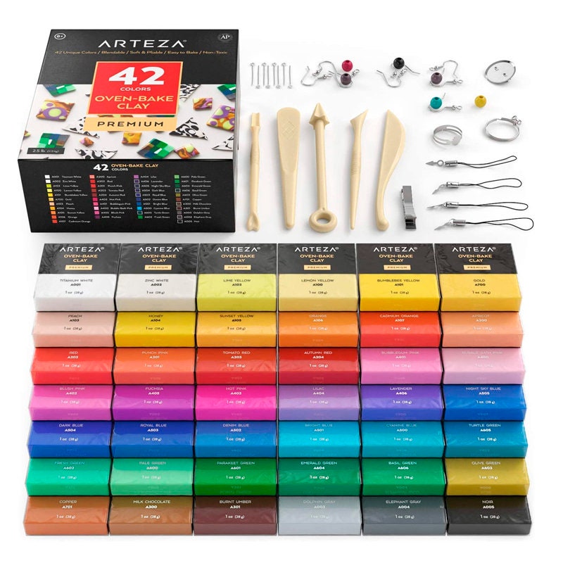 Perfect Gift for Kids UBEGOOD 32 Blocks Oven Bake Molding Clay for Kids Polymer Clay Kit DIY Soft Colors Air Dry Clay Set with Modeling Clay Tools Accessories 