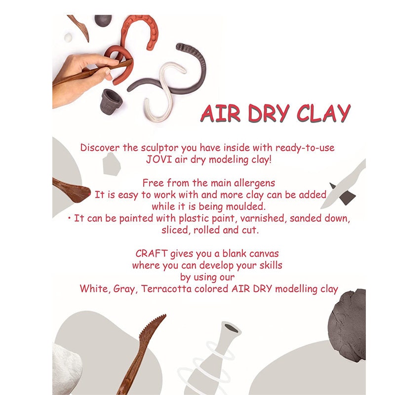 Premium European Air Dry Modeling Clay Pack of 3, White, 2.2 Lb Each  6.6-lbs Total 