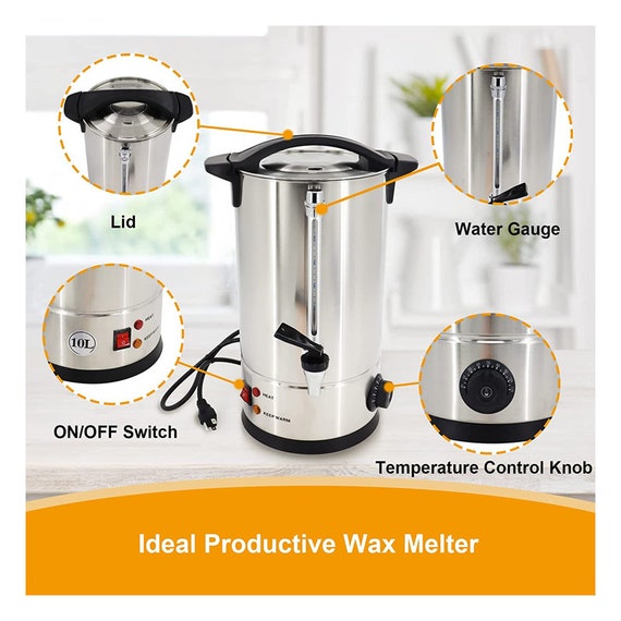 Wax Melter for Candle Making - Candle Wax Melting Pot with Easy Pour Metal  Faucet and Temperature