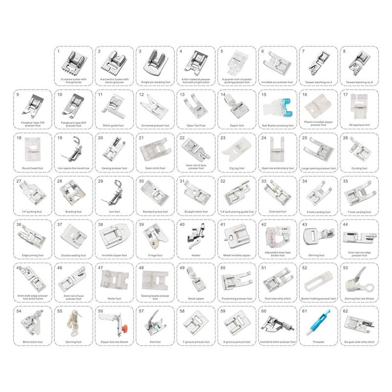 62pcs Sewing Machine Presser Feet Set for Brother Babylock Etsy