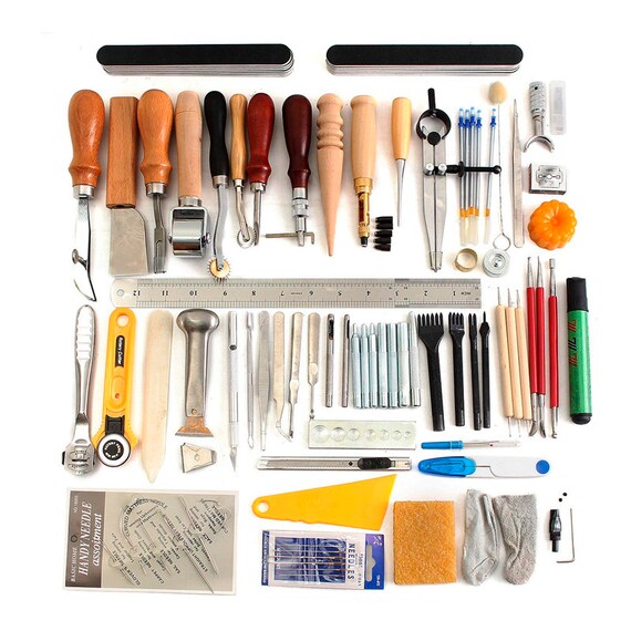 Citian 60 Pieces Leather Craft Hand Tool Including Stitching Etsy